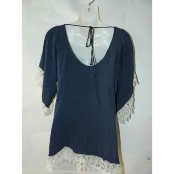 Lucy Love Blue  Hippie Boho Blouse Small‎ - Picture 5 of 7